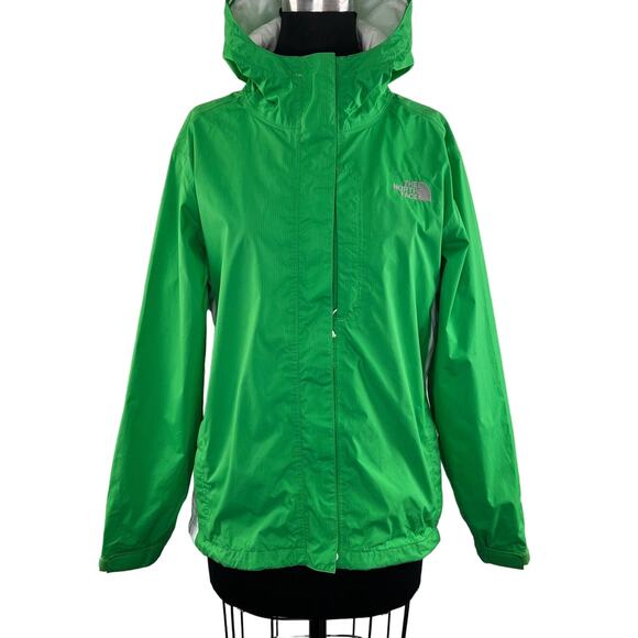 The North Face Green Abuk HyVent Full Zip Lightweight Rain Jacket Womens L - Picture 1 of 12